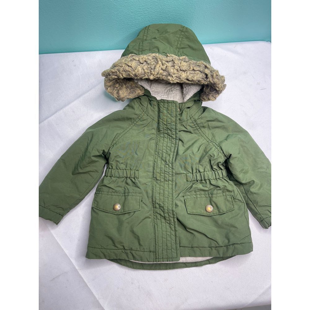 Old Navy‎ size 12/18 monthsCozy Olive Green Hooded Jacket